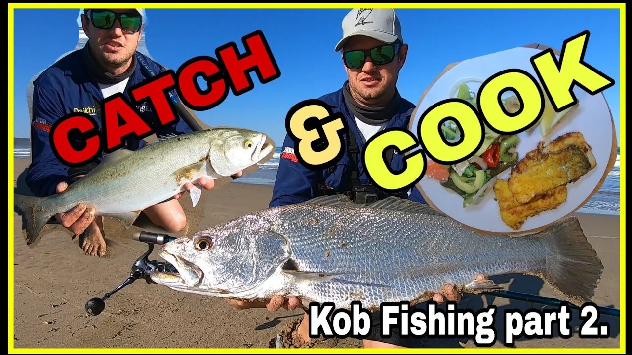 FISHING FOR KOB/MULLOWAY. part 2. Catch and COOK ELF/SHAD! FRIED Fish Recipe!