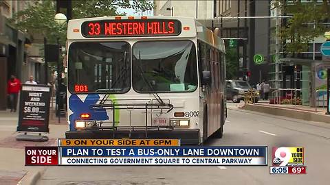City to test its first-ever bus-only traffic lane Downtown