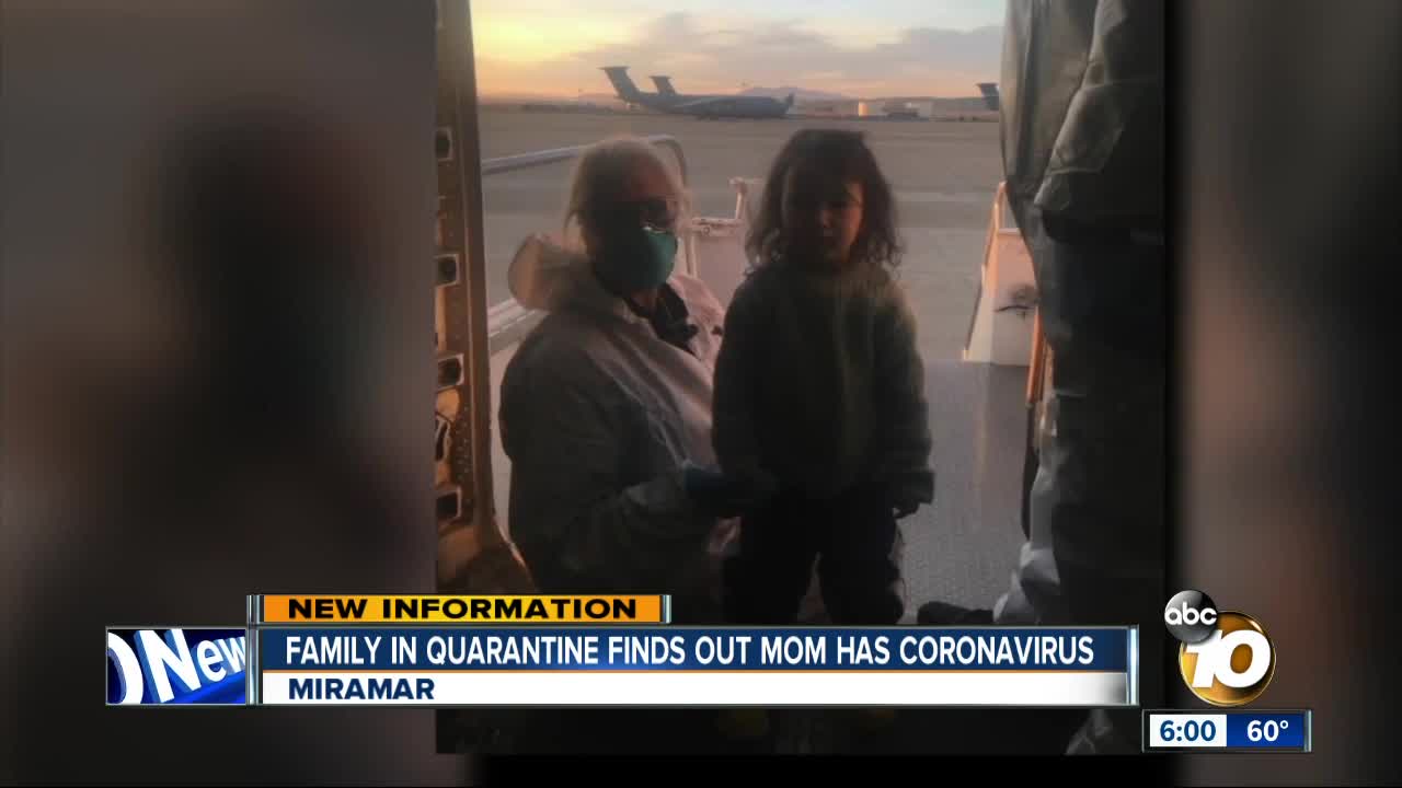 Family in quarantine at Miramar finds out mother now has Coronavirus in China