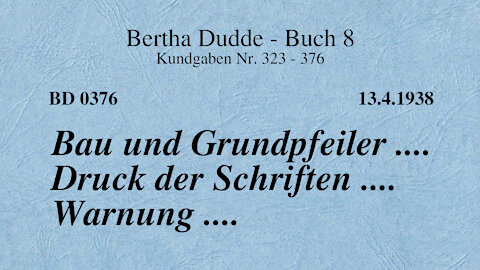 BD 0376 - BAU und GRUNDPFEILER .... DRUCK der SCHRIFTEN .... WARNUNG ....