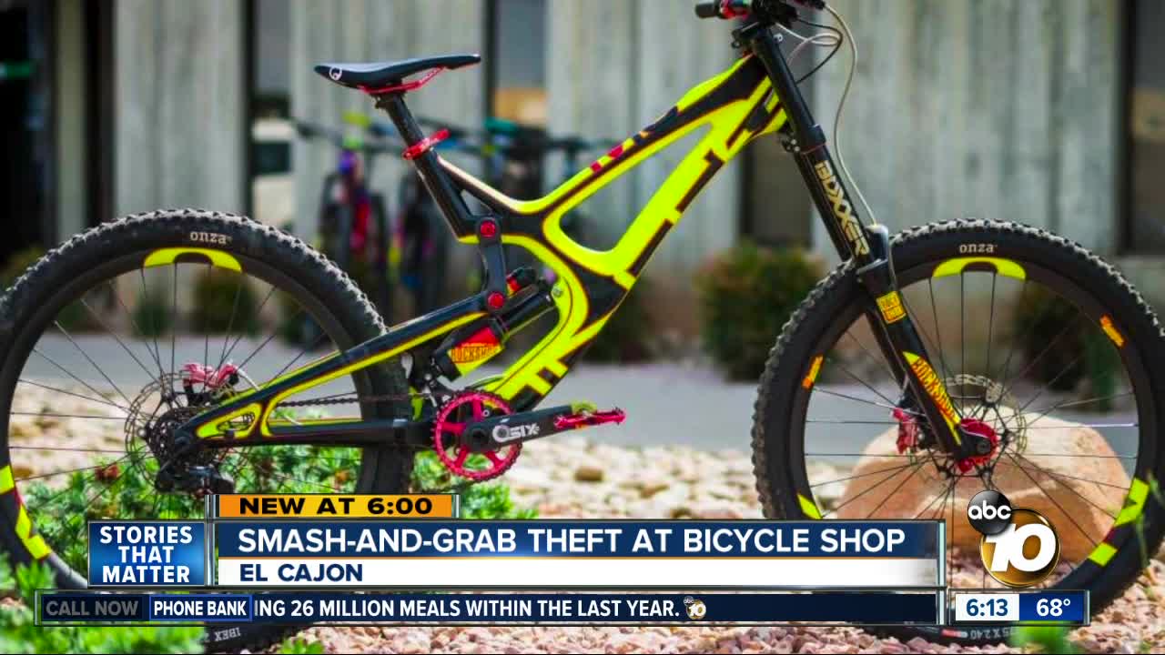 Smash-and-grab theft at El Cajon bike shop