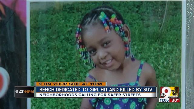 Bench dedicated to girl struck and killed near zoo