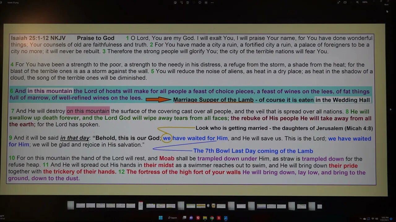 Marriage Supper of the Lamb Isaiah 25