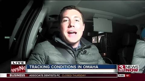 Dodge Street mostly clear as snow, ice hit Omaha area