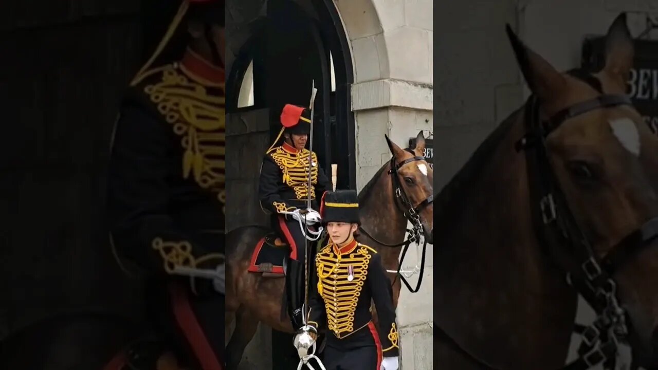 Female kings troop shouts make way at tourist's #horseguardsparade