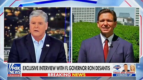 Squinting DeSantis visibly uncomfortable during Hannity interview
