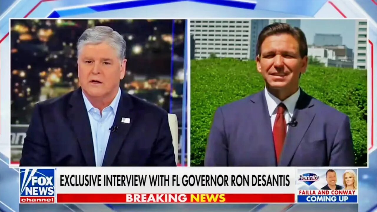 Squinting DeSantis visibly uncomfortable during Hannity interview