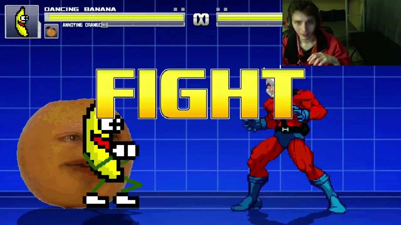 Fruit Characters (Annoying Orange And Dancing Banana) VS Ant-Man In An Epic Battle In MUGEN