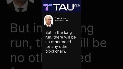 The Only Blockchain You'll Need | TAU 💎