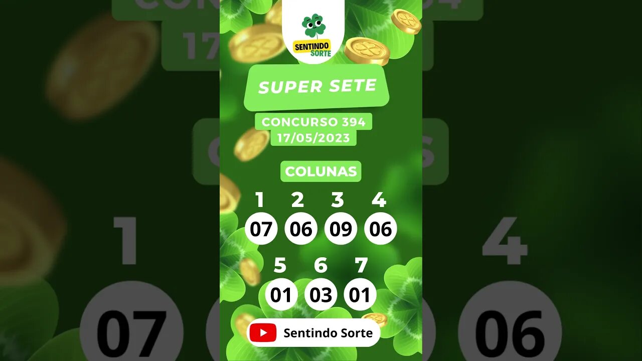 🍀 Resultado SUPER SETE 394 | 17/05/23 | Sentindo Sorte #shorts