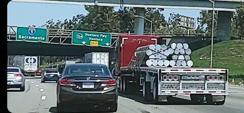 The Rods from God on Los Angeles freeway!