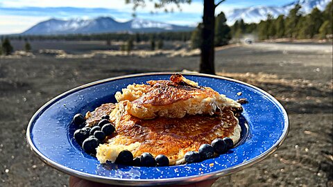 Making Blueberry Pancakes in the Mountains of Flagstaff