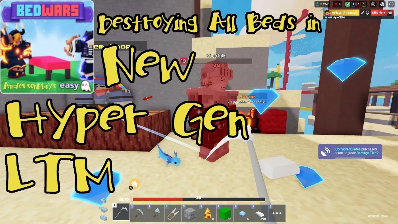 AndersonPlays Roblox BedWars 💎 [HYPER GEN!] Update - Destroying All Beds in New Hyper Gen LTM