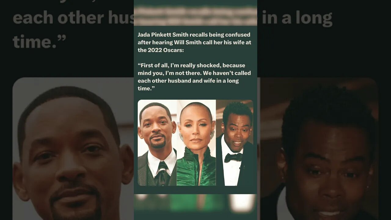 #Jade confused Over #WillSmith still caller her his wife