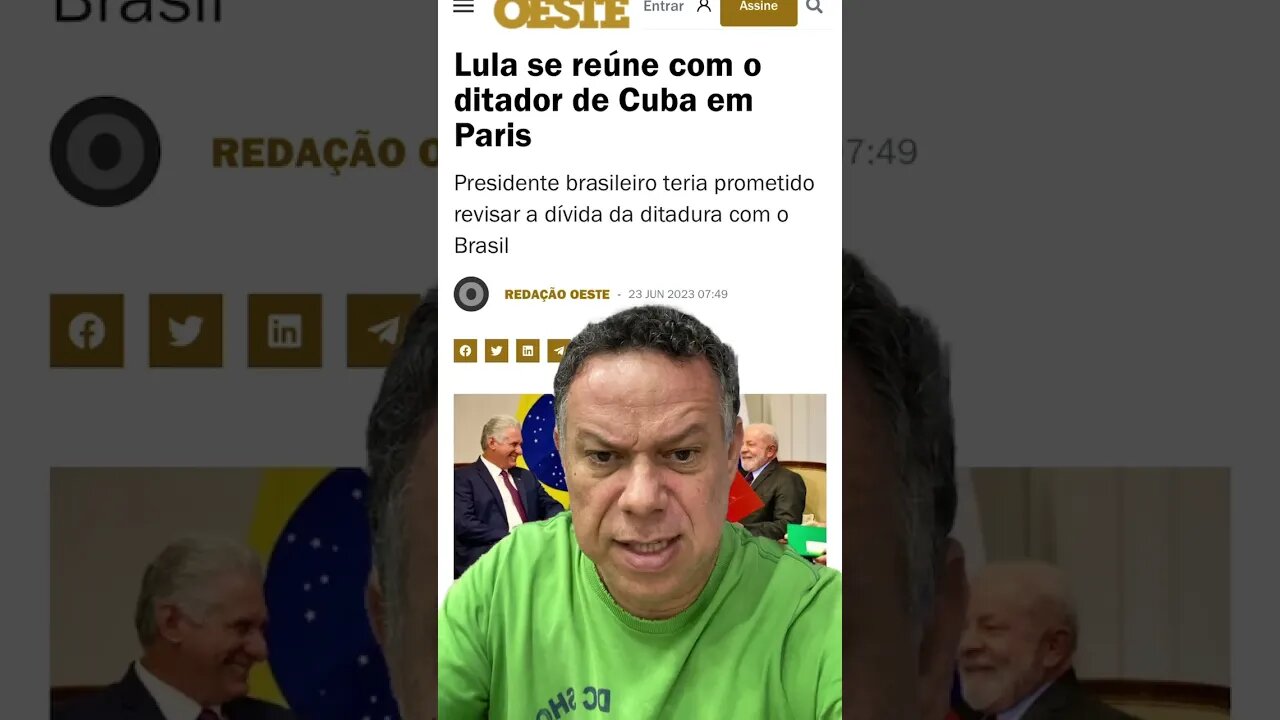 Lula se reúne com o ditador de Cuba em Paris #shortsvideo