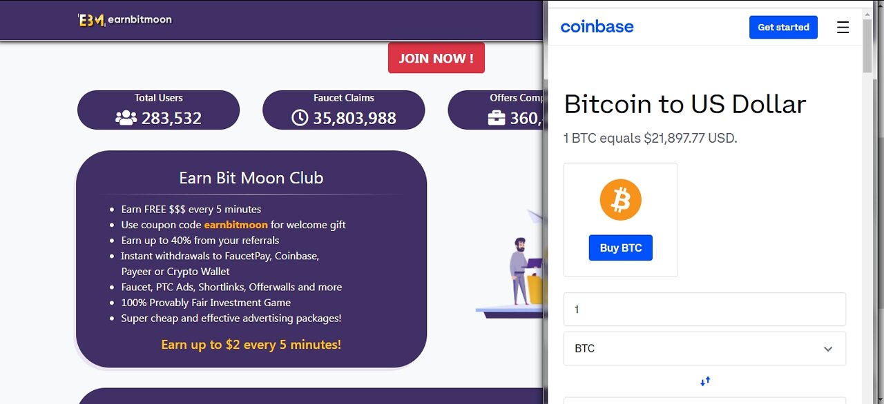 Earn 10000 Bitcoins Every Day At Earnbitmoon & Withdraw Instantly At FaucetPay Payeer & Coinbase