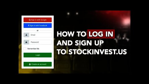 How to Log In and Sign Up to StockInvest.us