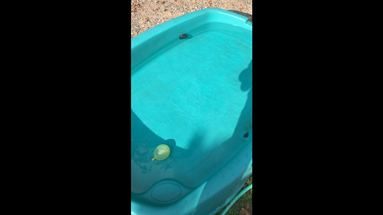 Water balloons dropped into POOL