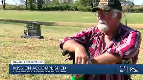 Strangers help veteran cleanup cemetery