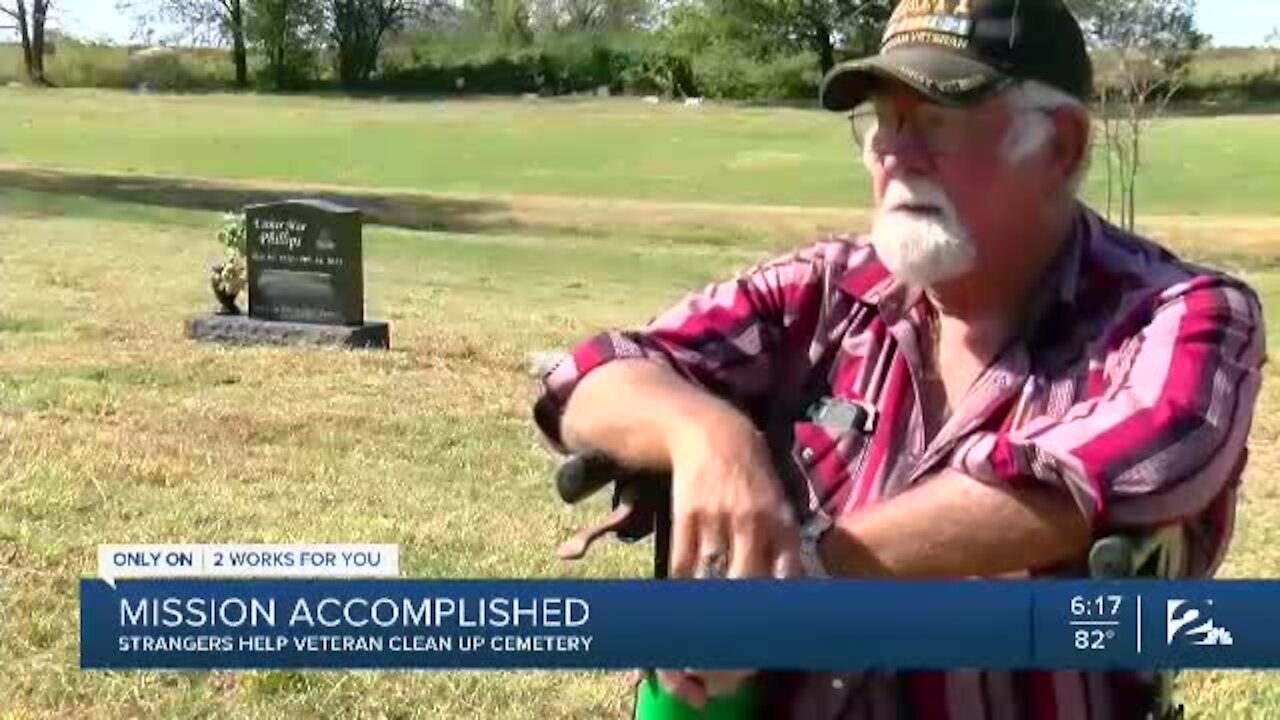 Strangers help veteran cleanup cemetery