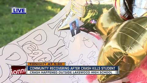 Students honor high school senior killed in crash outside school in St. Pete