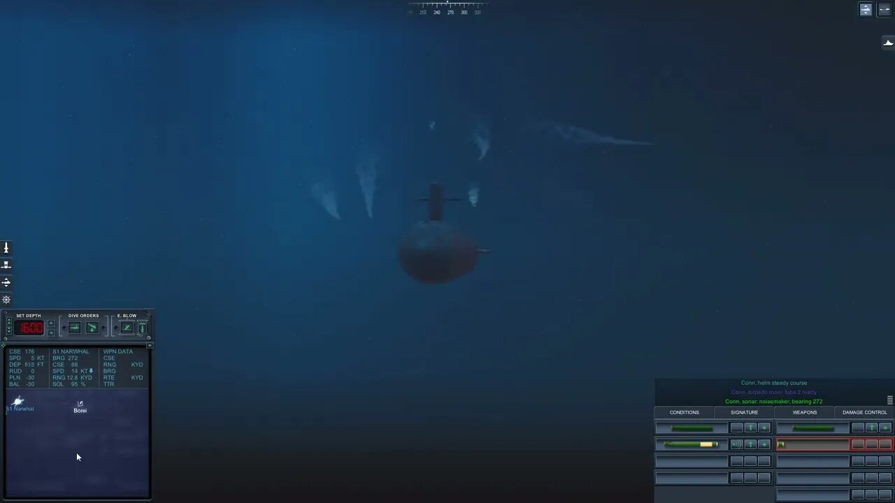 Narwhal playing with torpedoes