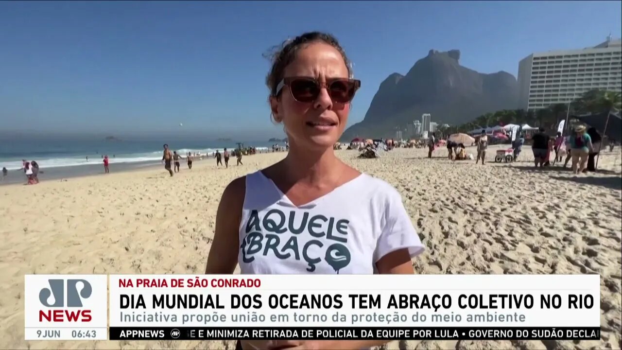 Dia Mundial dos Oceanos é marcado por abraço coletivo no Rio