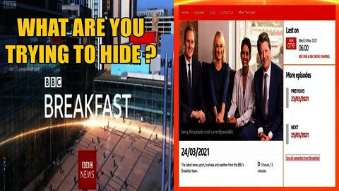 The BBC Suddenly Remove All Previous Episodes Of BBC Breakfast From The Iplayer