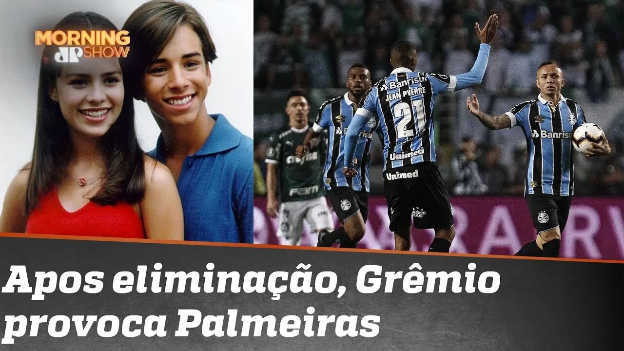 Palmeiras eliminado da Libertadores. Grêmio comemora ao som de Sandy & Junior