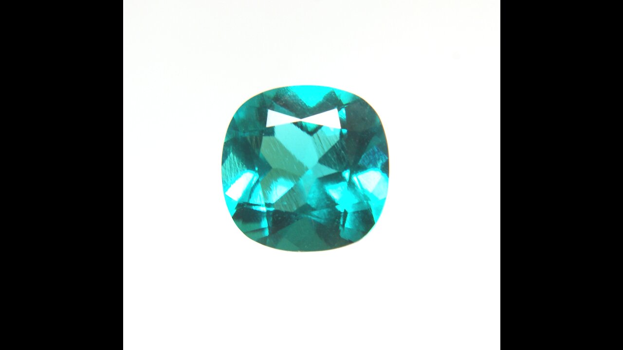 Hydrothermal Beryl with Color of Paraiba Tourmaline Square Cushion