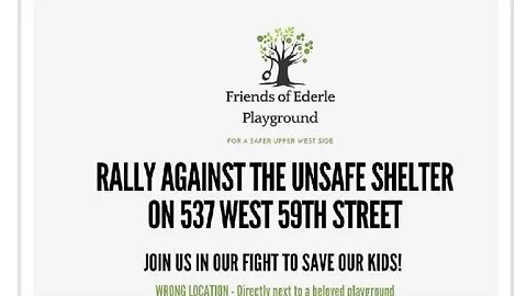 Rally aganist the MICA Shelter Suboxone Clinic next to Gertrude Ederle Playground 537 W59th 6/6/23