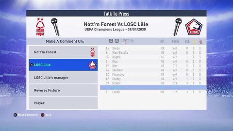 Nottingham Forest S:12 2029-2030 EPL Match 31 VS Liverpool (22-7-1)