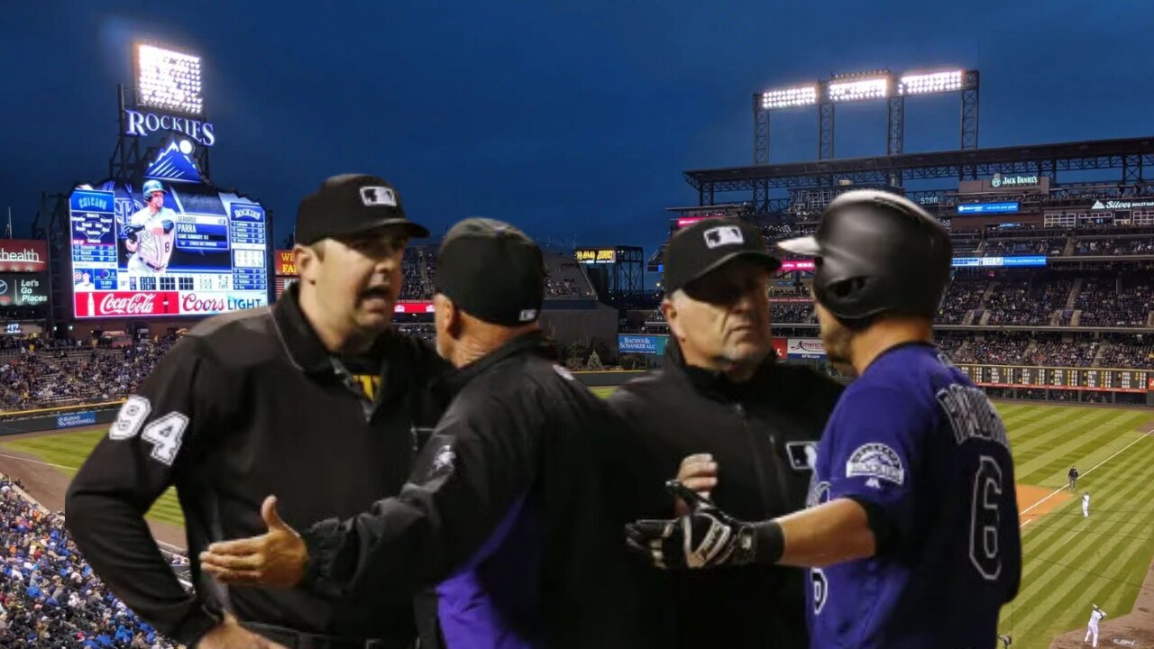 Umpire WHIFFS a call that would have won the game for the Rockies!