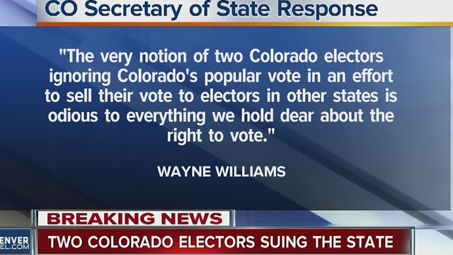 2 Colorado electors file suit in hopes of not voting for Clinton as anti-Trump movement continues