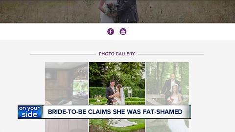 Northeast Ohio bride-to-be said she was fat-shamed