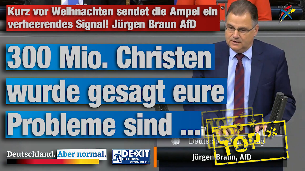 Kurz vor Weihnachten sendet die Ampel ein verheerendes Signal! Jürgen Braun AfD