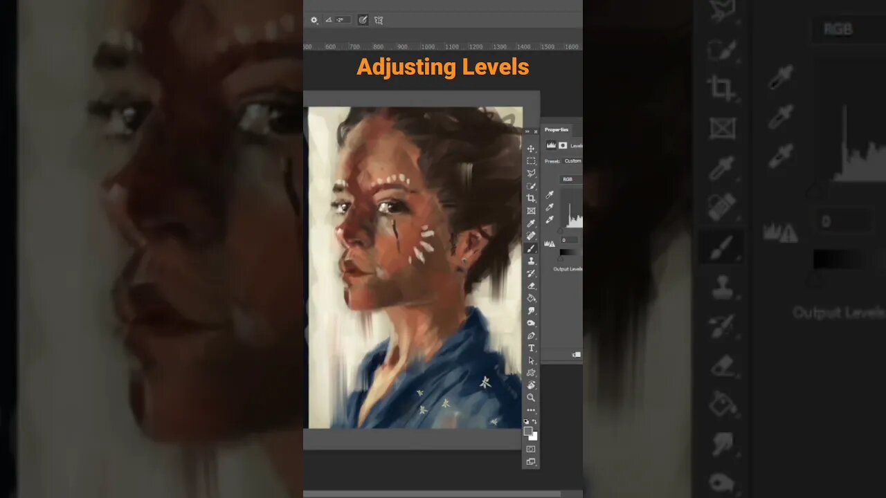 Adjusting Levels in Photoshop #drawing #digitalart #photoshop #painting #photoshoppainting