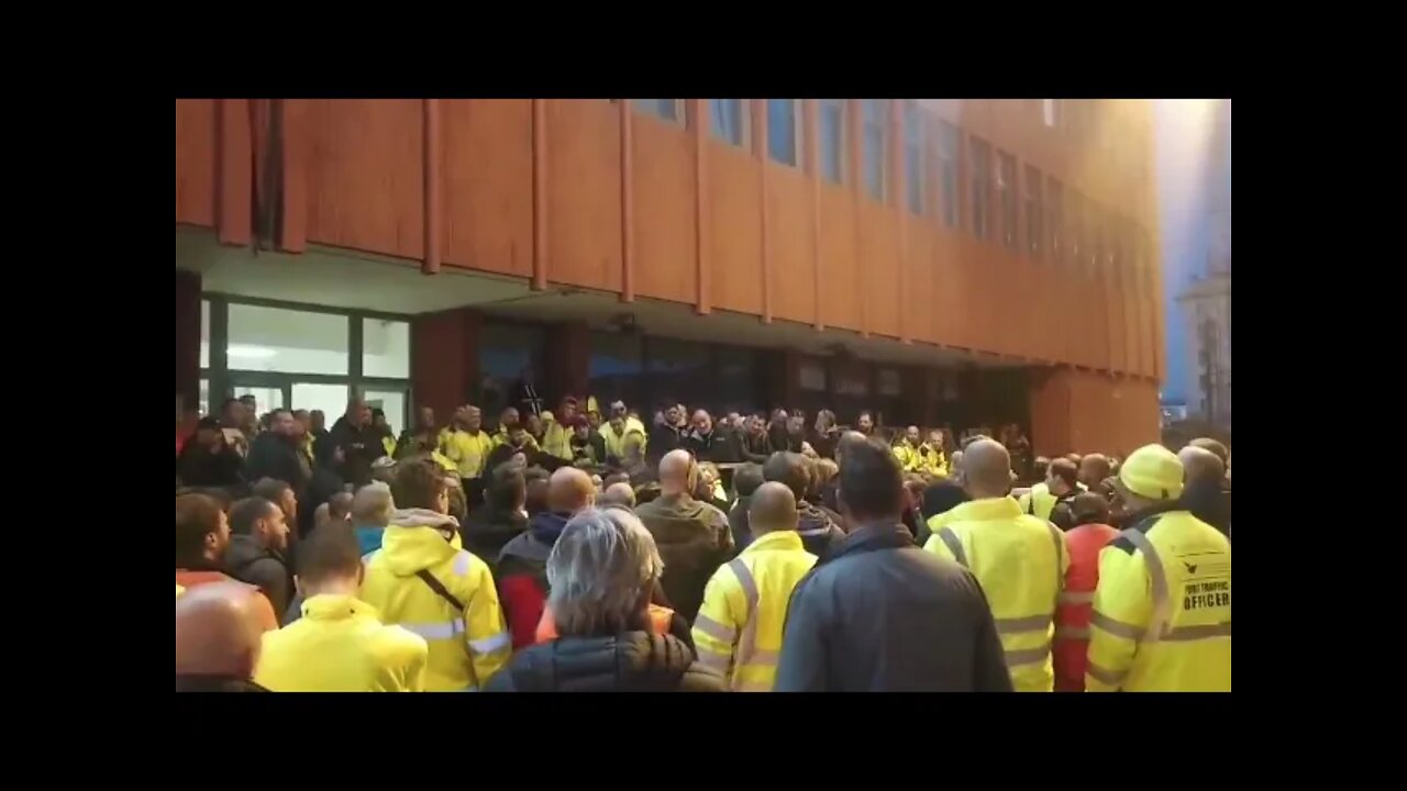 Italian Port Workers of Trieste And Genoa Go On Strike