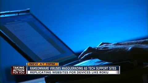 Ransomware viruses masquerading as tech support sites