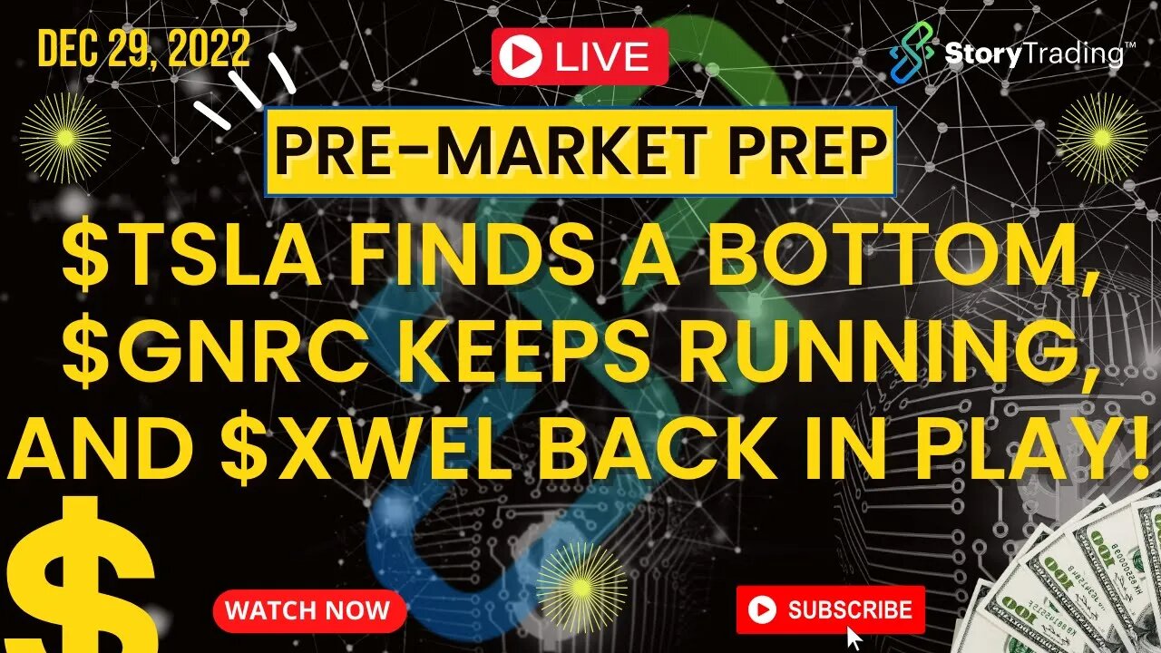 12/29/22 Pre-Market Prep: $TSLA Finds a Bottom, $GNRC Keeps Running, and $XWEL Back in Play!