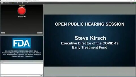 Dr. Steve Kirsch at FDA Vaccine meeting - Sep 2021