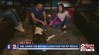 Girl asking for birthday donations for pet rescue