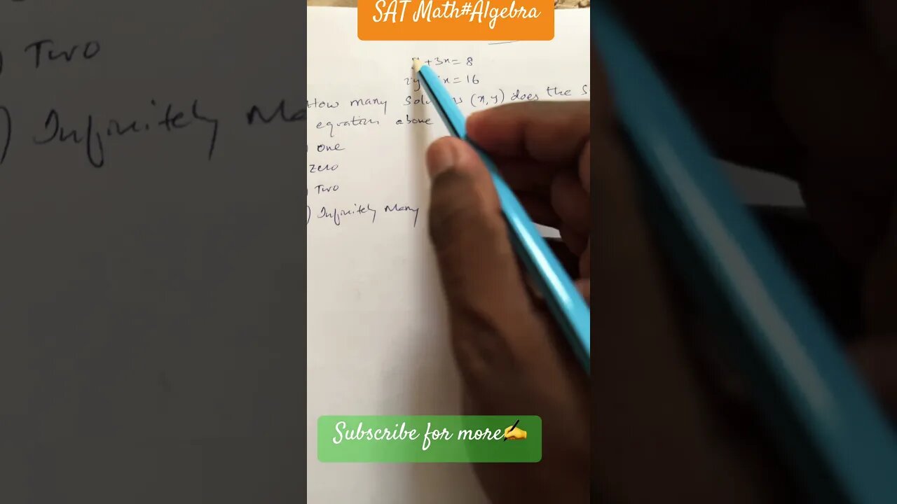 SAT Algebra Problem solution of linear equations🫵🏻🪡 #mathtrick #youtubeshorts #satmath