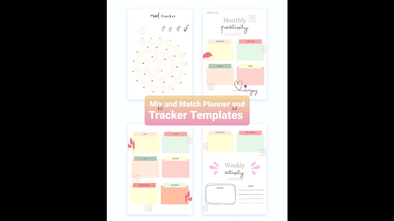 Mix n Match Planner and Tracker Templates
