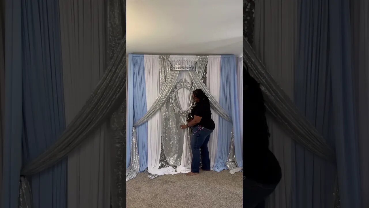 Quinceañera or Sweet 16 backdrop #diy #backdrop #draping