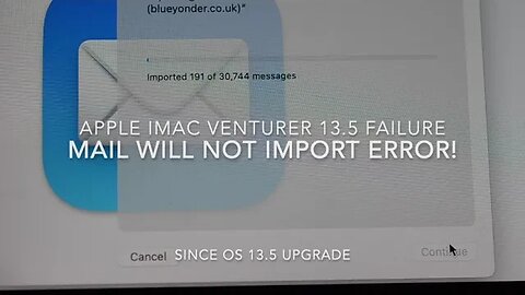 MAIL : Apple iMac Venturer Upgrade 13.5 failure : July 2023 : Problematic!