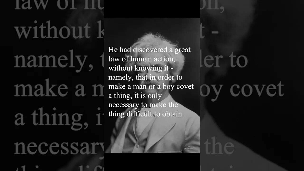 Mark Twain Quote - He had discovered a great law of...