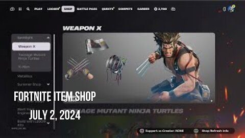 Fortnite Item Shop|July 2, 2024(*New* Weapon X Bundle)
