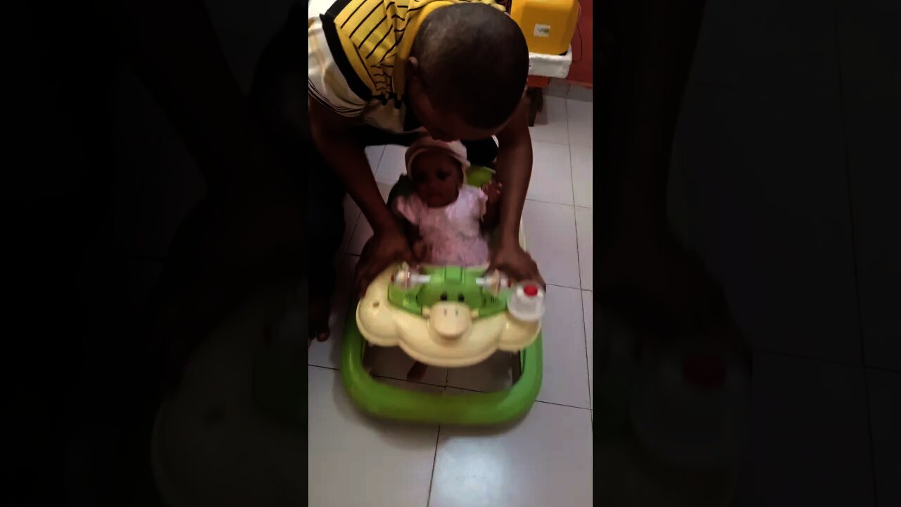 dad and daughter on a walker