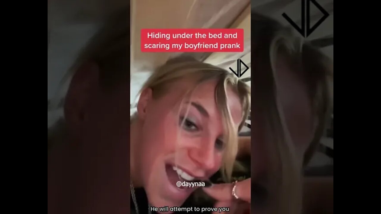 Hiding under the bed trying to scare wife